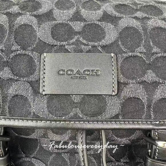 Coach Men's Sprint Backpack In Signature Denim In Silver/Black CAJ57  $745 - Picture 12 of 14
